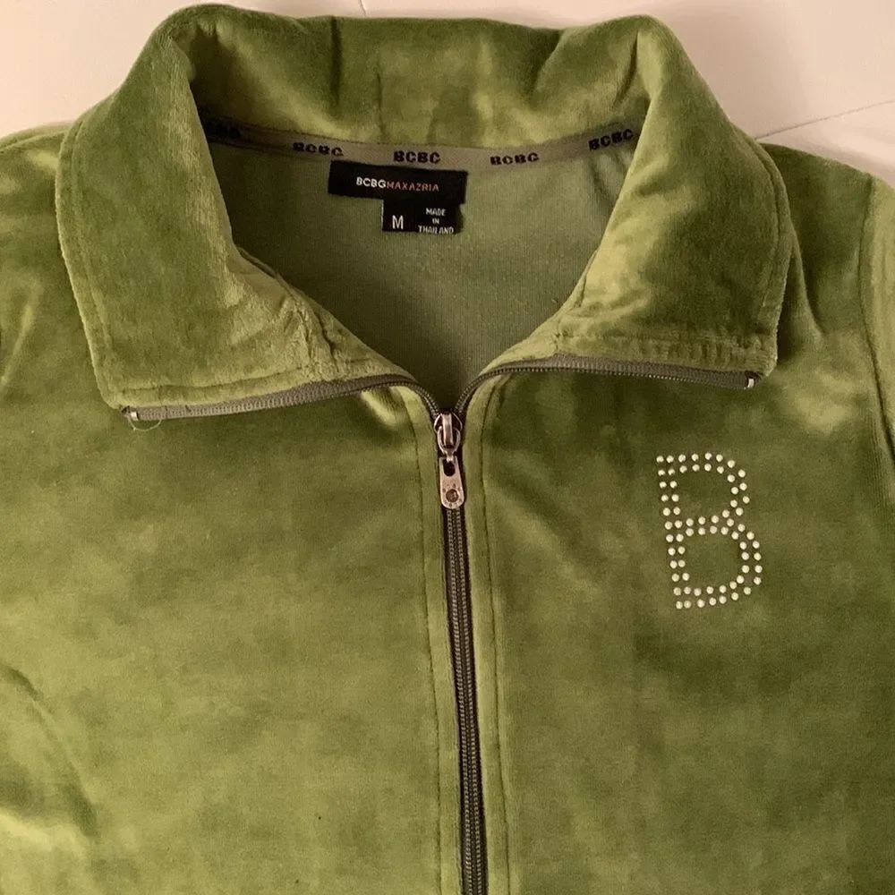 BCBG Maxazria Green Velour Suit Jacket Size M - Picture 4 of 16